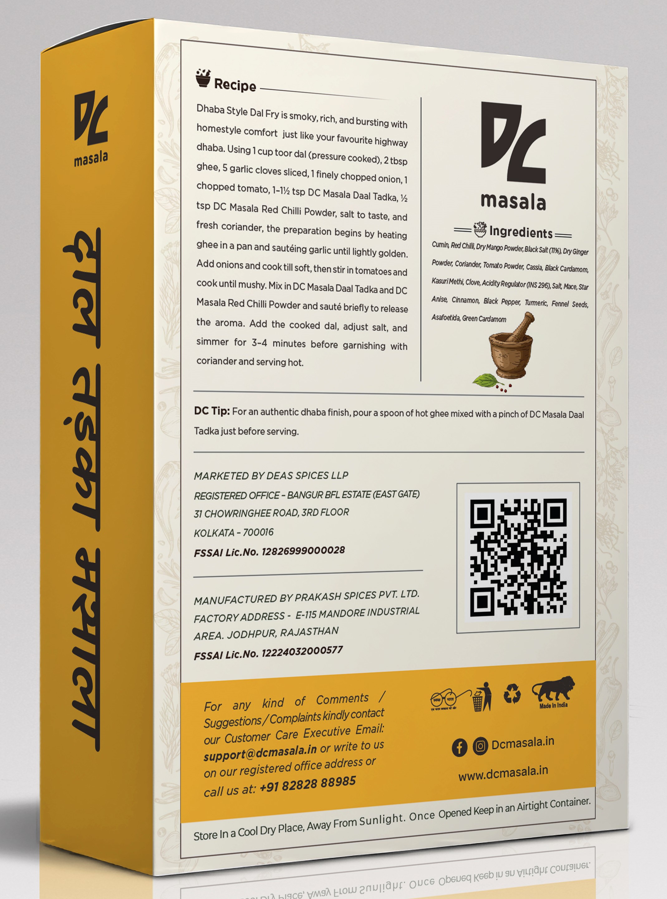 Dal Tadka Masala back
