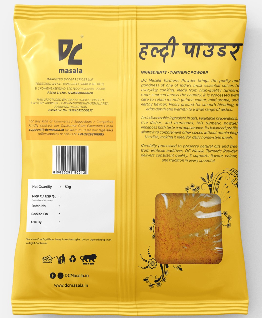 Turmeric Powder - Back